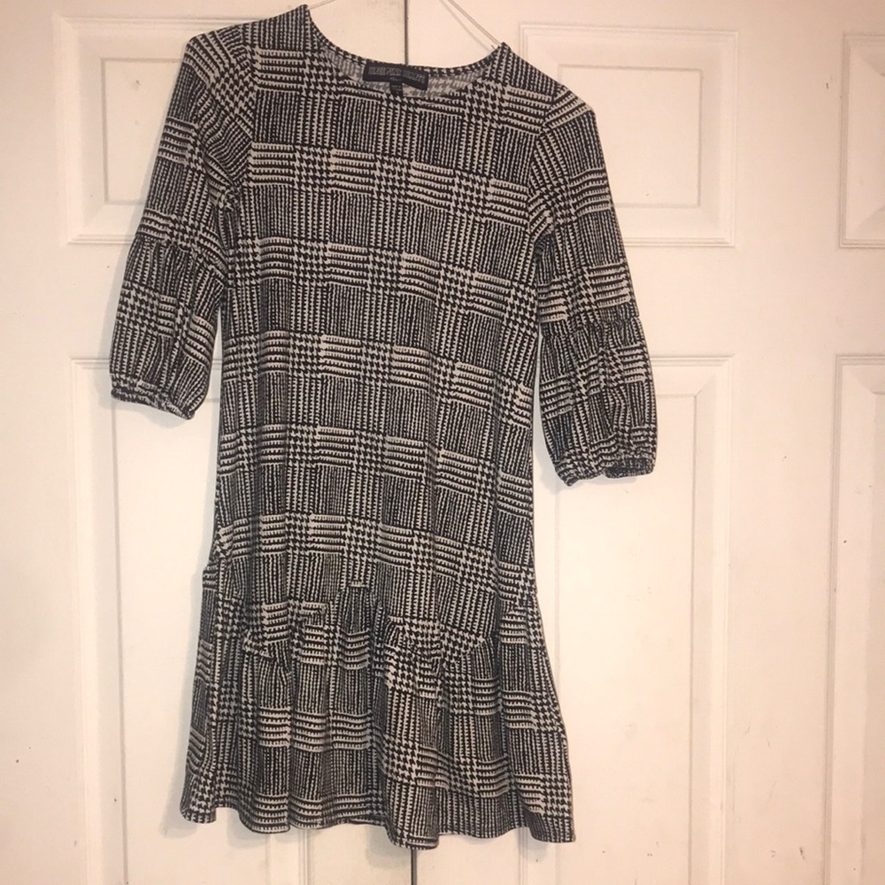 Girl’s Black and White Plaid Dress
